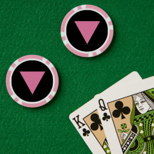 SlipperyJoe's roze driehoekige vlag helder roze sy Poker Chips