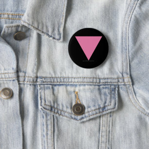 SlipperyJoe's roze driehoekige vlag helder roze sy Ronde Button 5,7 Cm