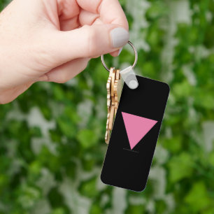 SlipperyJoe's roze driehoekige vlag helder roze sy Sleutelhanger