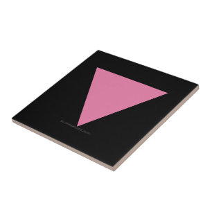 SlipperyJoe's roze driehoekige vlag helder roze sy Tegeltje