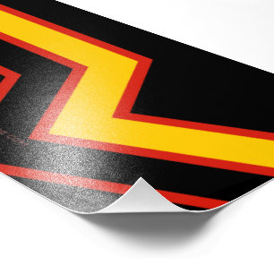 SlipperyJoe's rubber trotsky vlag pijlen chevrons  Foto Afdruk