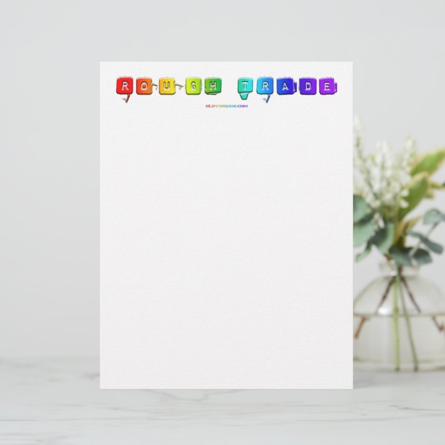 SlipperyJoe's ruwe handel queer pop typografie sla Briefhoofd (Staand voorkant)