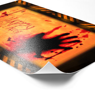 SlipperyJoe's ruwe Happy Halloween grafische jagge Foto Afdruk