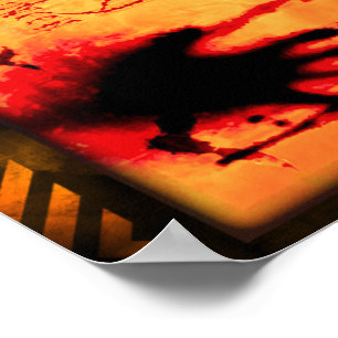 SlipperyJoe's ruwe Happy Halloween grafische jagge Poster