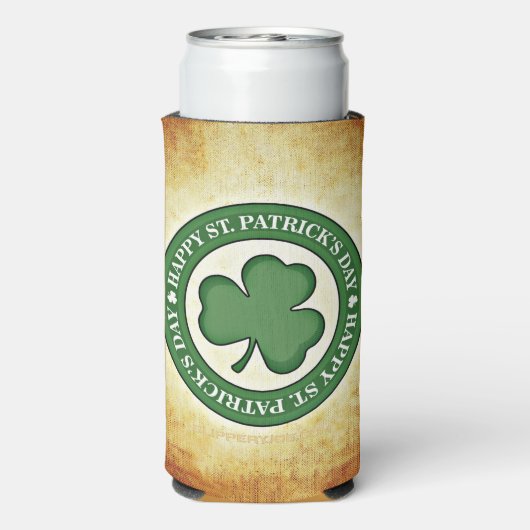 SlipperyJoe's Saint Patrick's Day, groen drieblad Seltzer Blikjeskoeler (Seltzer Achterkant)
