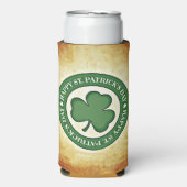 SlipperyJoe's Saint Patrick's Day, groen drieblad Seltzer Blikjeskoeler (Seltzer Voorkant)