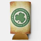 SlipperyJoe's Saint Patrick's Day, groen drieblad Seltzer Blikjeskoeler (Achterkant)