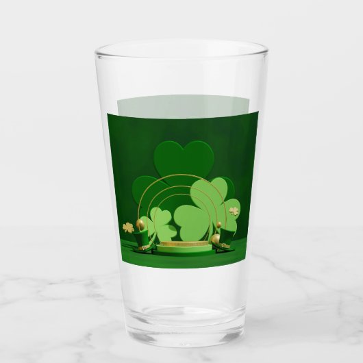 SlipperyJoe's Saint Patrick's Day three-leaf clove Glas (Voorkant)