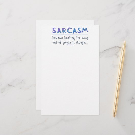SlipperyJoe's Sarcasm Grappige slogan gezegde spee Briefpapier (Voorkant / Achterkant in situ)