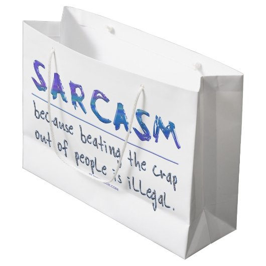 SlipperyJoe's Sarcasm Grappige slogan gezegde spee Groot Cadeauzakje (Voorkant Gekanteld)