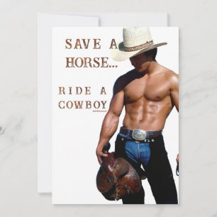 SlipperyJoe's Save a horse Ride A Cowboy pet muscu Feestdagenkaart