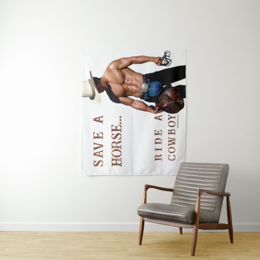 SlipperyJoe's Save a horse Ride A Cowboy pet muscu Wandkleed (In situ)