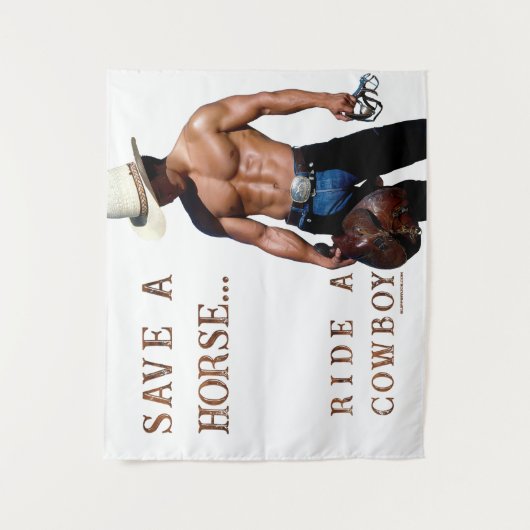 SlipperyJoe's Save a horse Ride A Cowboy pet muscu Wandkleed (Voorkant)