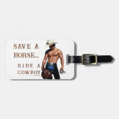 SlipperyJoe's save horse ride rietje cowboy pet mu Bagagelabel (Voorkant horizontaal)