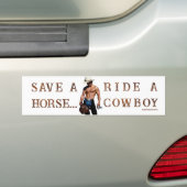 SlipperyJoe's save horse ride rietje cowboy pet mu Bumpersticker (Op auto)