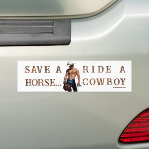 SlipperyJoe's save horse ride rietje cowboy pet mu Bumpersticker