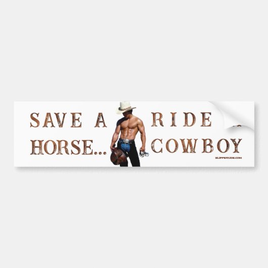 SlipperyJoe's save horse ride rietje cowboy pet mu Bumpersticker (Voorkant)