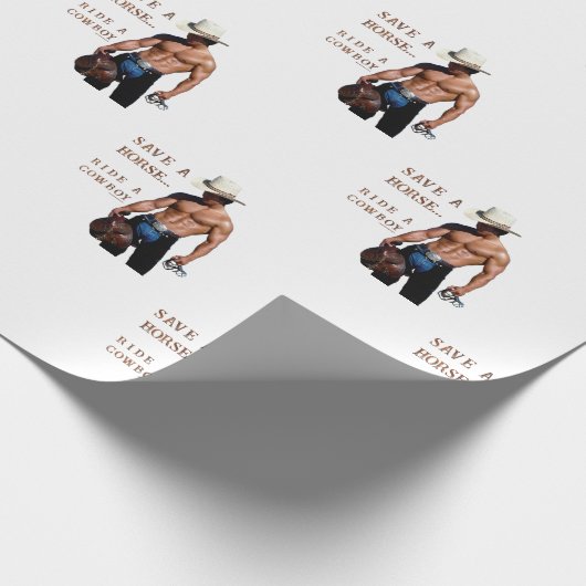 SlipperyJoe's save horse ride rietje cowboy pet mu Cadeaupapier (Hoek)