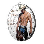 SlipperyJoe's save horse ride rietje cowboy pet mu Dartbord (Voorkant Rechts)
