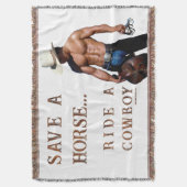 SlipperyJoe's save horse ride rietje cowboy pet mu Deken (Voorkant Verticaal)