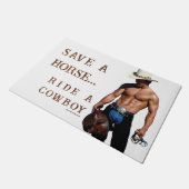 SlipperyJoe's save horse ride rietje cowboy pet mu Deurmat (Schuin)