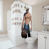 SlipperyJoe's save horse ride rietje cowboy pet mu Douchegordijn (In situ)
