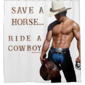 SlipperyJoe's save horse ride rietje cowboy pet mu Douchegordijn (Voorkant)