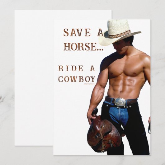 SlipperyJoe's save horse ride rietje cowboy pet mu Feestdagenkaart (Voorkant / Achterkant)