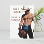 SlipperyJoe's save horse ride rietje cowboy pet mu Feestdagenkaart (Staand voorkant)