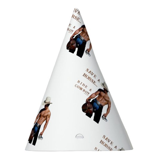 SlipperyJoe's save horse ride rietje cowboy pet mu Feesthoedjes (Rechts)