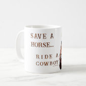 SlipperyJoe's save horse ride rietje cowboy pet mu Koffiemok (Voorkant links)