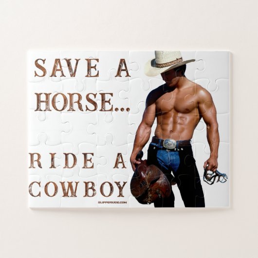 SlipperyJoe's save horse ride rietje cowboy pet mu Legpuzzel (Horizontaal)