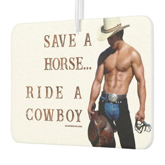 SlipperyJoe's save horse ride rietje cowboy pet mu Luchtverfrisser (Links)