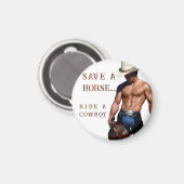 SlipperyJoe's save horse ride rietje cowboy pet mu Magneet (Voorkant / Achterkant)