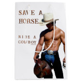 SlipperyJoe's save horse ride rietje cowboy pet mu Medium Cadeauzakje (Voorkant)