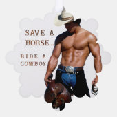 SlipperyJoe's save horse ride rietje cowboy pet mu Ornament Kaart (Achterkant)