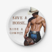 SlipperyJoe's save horse ride rietje cowboy pet mu Papieren Bordje (Voorkant)