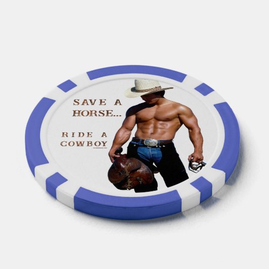 SlipperyJoe's save horse ride rietje cowboy pet mu Poker Chips (Enkel)