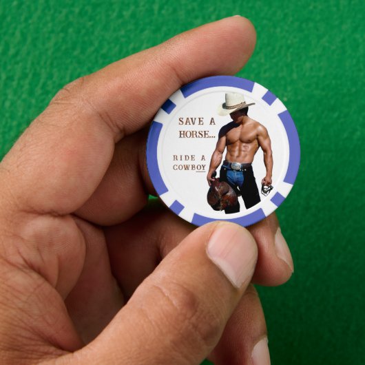 SlipperyJoe's save horse ride rietje cowboy pet mu Poker Chips (Hand)