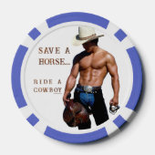 SlipperyJoe's save horse ride rietje cowboy pet mu Poker Chips (Achterkant)