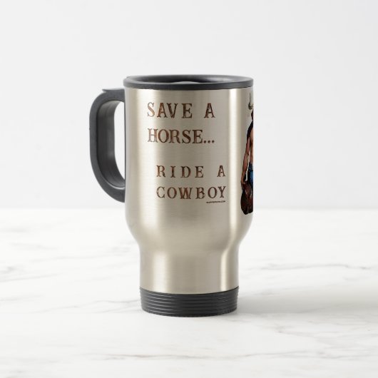 SlipperyJoe's save horse ride rietje cowboy pet mu Reisbeker (Voorkant links)