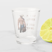 SlipperyJoe's save horse ride rietje cowboy pet mu Shot Glas (Achterkant)