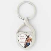 SlipperyJoe's save horse ride rietje cowboy pet mu Sleutelhanger (Voorkant)