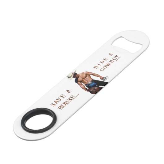 SlipperyJoe's save horse ride rietje cowboy pet mu Speed Flessenopener (Voorkant Gekanteld)