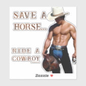 SlipperyJoe's save horse ride rietje cowboy pet mu Sticker (Vel)