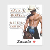 SlipperyJoe's save horse ride rietje cowboy pet mu Sticker (Vel)
