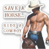 SlipperyJoe's save horse ride rietje cowboy pet mu Sticker (Voorkant)