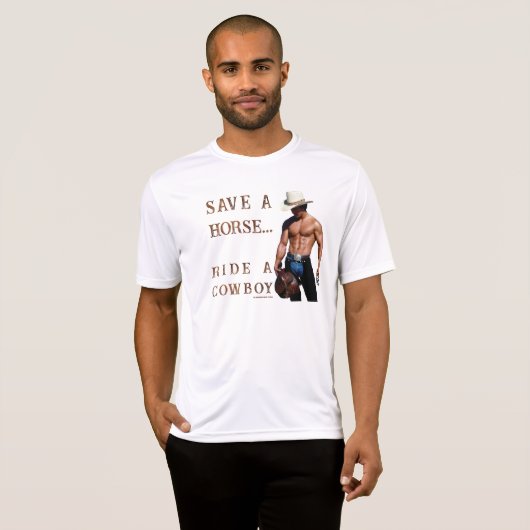SlipperyJoe's save horse ride rietje cowboy pet mu T-shirt (Voorkant volledig)