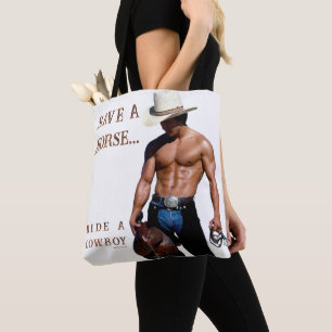 SlipperyJoe's save horse ride rietje cowboy pet mu Tote Bag