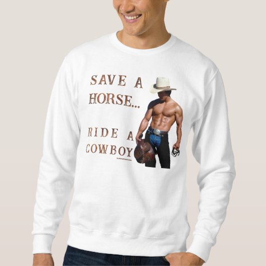 SlipperyJoe's save horse ride rietje cowboy pet mu Trui (Voorkant)
